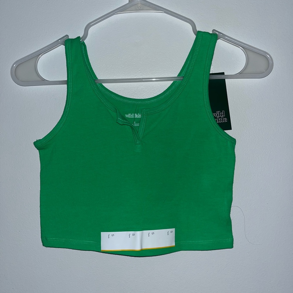 wild fable green cropped tank